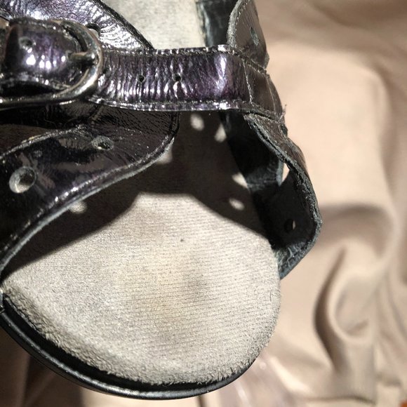 Dansko chunky black patent leather sandals, - Picture 11 of 16